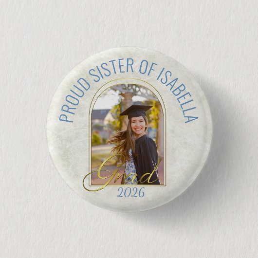 Trotse Zus van de Afgestudeerde Moderne Aangepaste Ronde Button 3,2 Cm (Voorkant)