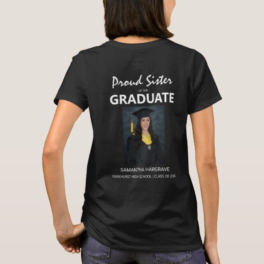 Trotse zus van de Afstuderen | Foto T-shirt (Achterkant)