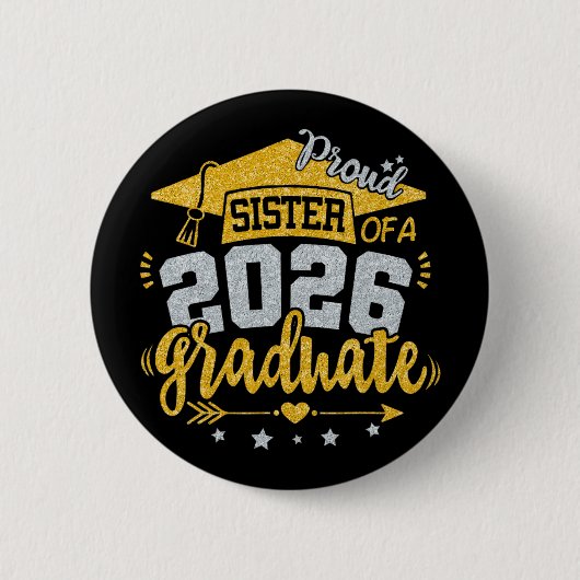 Trotse Zus Van Een Afgestudeerde In 2026 Afstudere Ronde Button 5,7 Cm (Voorkant)