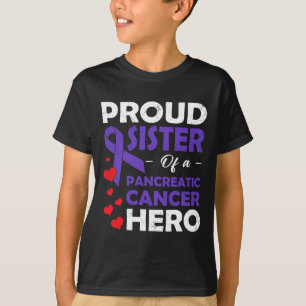 Trotse zus van een alvleesklier kankerheld krijger t-shirt