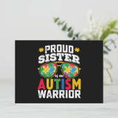 Trotse zus van een Autisme Warrior familie Kaart (Staand voorkant)