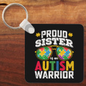 Trotse zus van een Autisme Warrior familie Sleutelhanger (Voorkant)