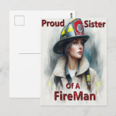 Trotse zus van een brandweerman aarzeling briefkaart (Voorkant / Achterkant)