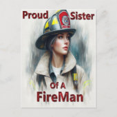 Trotse zus van een brandweerman aarzeling briefkaart (Voorkant)
