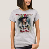 Trotse zus van een brandweerman aarzeling t-shirt (Voorkant)