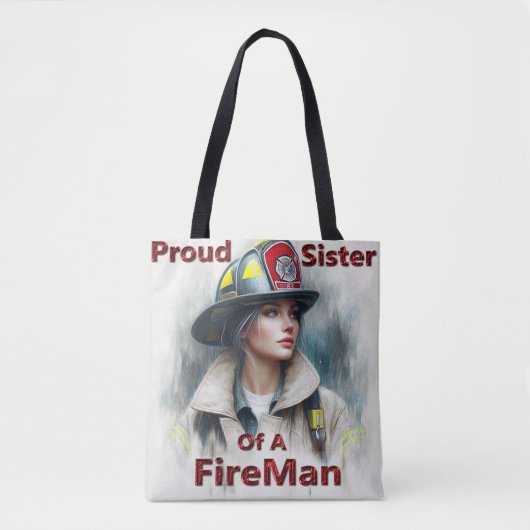 Trotse zus van een brandweerman aarzeling tote bag (Voorkant)