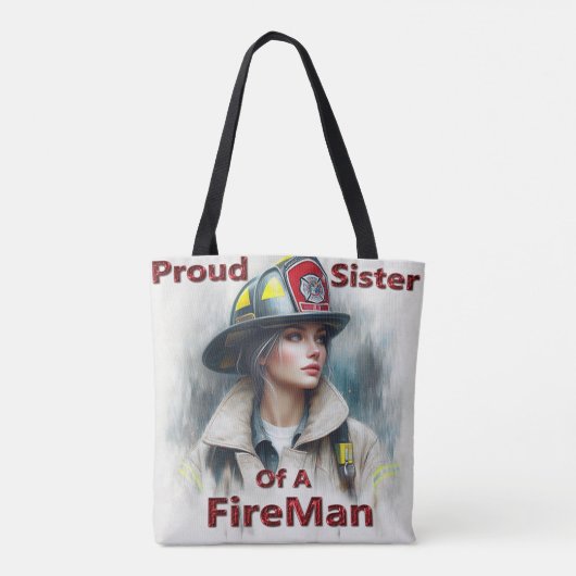 Trotse zus van een brandweerman aarzeling tote bag (Achterkant)
