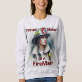 Trotse zus van een brandweerman besluiteloosheid trui (Voorkant)