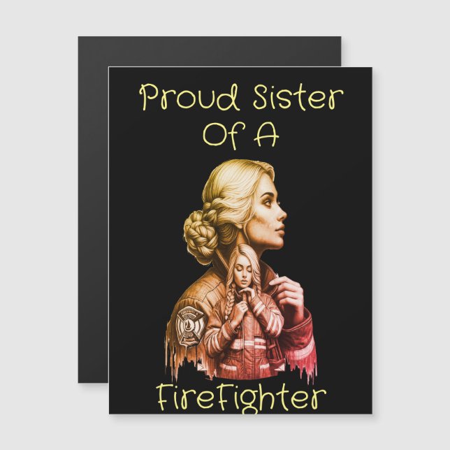 Trotse zus van een brandweerman gevolg w (Voorkant / Achterkant)