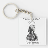 Trotse zus van een brandweerman gevolg w sleutelhanger (voorkant)