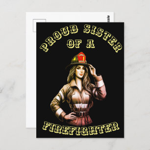 Trotse zus van een brandweerman hi tech briefkaart