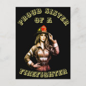 Trotse zus van een brandweerman hi tech briefkaart (Voorkant)