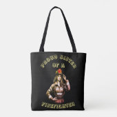 Trotse zus van een brandweerman hi tech tote bag (Achterkant)