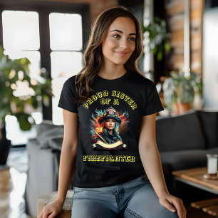 Trotse zus van een brandweerman vastberadenheid t-shirt