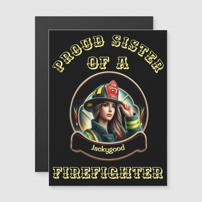 Trotse zus van een brandweerman verbeelding W (Voorkant / Achterkant)