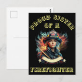 Trotse zus van een brandweerman verbeelding W Briefkaart (Voorkant / Achterkant)