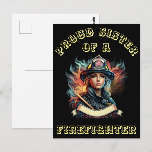 Trotse zus van een brandweerman verbeelding W Briefkaart (Voorkant / Achterkant)