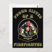 Trotse zus van een brandweerman verbeelding W Briefkaart (Voorkant / Achterkant)