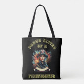 Trotse zus van een brandweerman verbeelding W Tote Bag (Achterkant)