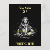 Trotse zus van een brandweerman W Briefkaart (Voorkant)