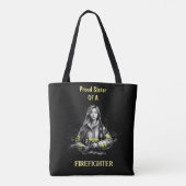 Trotse zus van een brandweerman W Tote Bag (Achterkant)