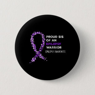Trotse Zus Van Een Epilepsie Krijger Epilepsie Bew Ronde Button 5,7 Cm