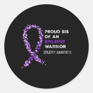 Trotse Zus Van Een Epilepsie Krijger Epilepsie Bew Ronde Sticker