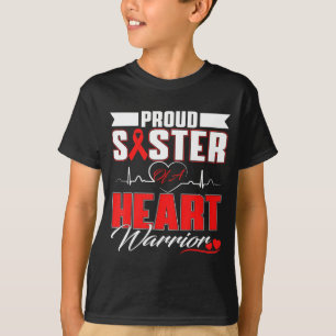 Trotse Zus Van Een Hartkrijger Hartziekte Bewustzi T-shirt