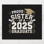 Trotse zus van een klasse van 2025 Afstuderen fami Bier Etiket (Enkel label)