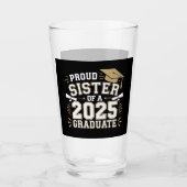 Trotse zus van een klasse van 2025 Afstuderen fami Glas (Voorkant)