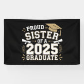 Trotse zus van een klasse van 2025 Afstuderen fami Spandoek (Horizontaal)