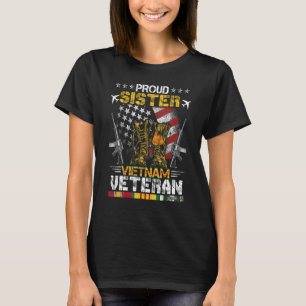 Trotse zus van Vietnam veteraan VS vlag veteraan D T-shirt