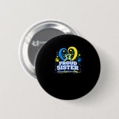 Trotse zus wereld downsyndroom dag ronde button 5,7 cm (Voorkant /achterkant)