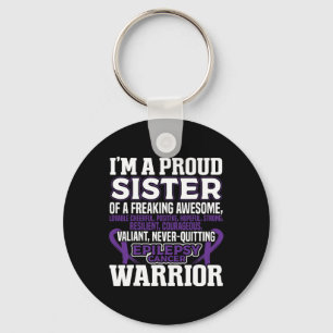 Trotse zuster epilepsie bewustzijn vrouwen Paarse Sleutelhanger