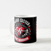 Trotse zuster Hart Warrior CHD Bewustzijn Congenit Koffiemok (Voorkant links)