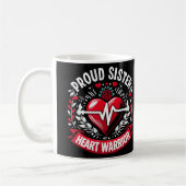 Trotse zuster Hart Warrior CHD Bewustzijn Congenit Koffiemok (Links)