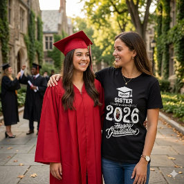 Trotse zusterklas afgestudeerde foto klas van 2026 t-shirt