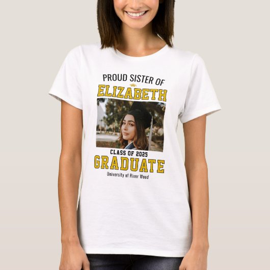 Trotse zusterklas van 2025 Afstuderen Ouder Custom T-shirt (Voorkant)