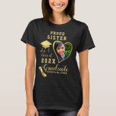 Trotse zusterklasse van 2025 Custom Photo Afstuder T-shirt (Voorkant)