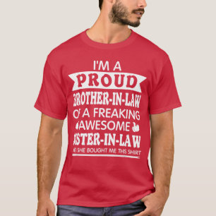 Trotse zwager van een geweldige schoonzuster t-shirt