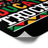 Trotse zwarte opgeleide trucker kostuum Juneteenth Poster (Hoek)