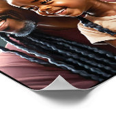 Trotse zwarte vader en dochter glimlachen poster (Hoek)