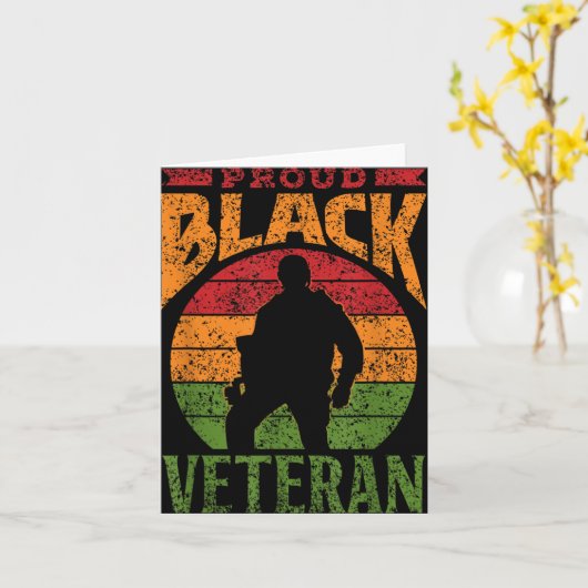 Trotse zwarte veteraan soldaat Afro-Amerikaanse mi Kaart (Gele Bloem)