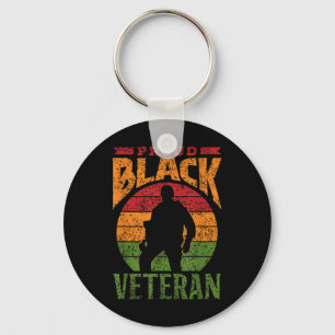 Trotse zwarte veteraan soldaat Afro-Amerikaanse mi Sleutelhanger