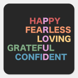 TROTSE Zwarte Vierkante Sticker