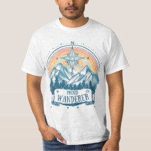 Trotse Zwervers LGBTQ Kamperen – Regenboog Kompas T-shirt