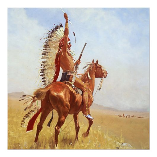 “Trotser” Westerse kunst van Frederic Remington Foto Afdruk (Voorkant)