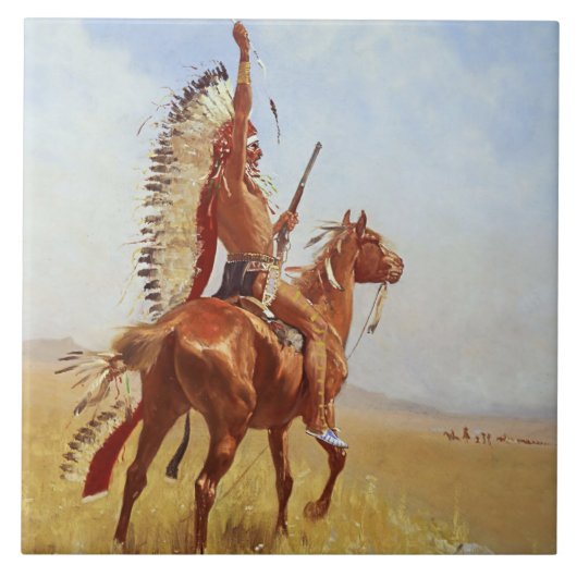 “Trotser” Westerse kunst van Frederic Remington Tegeltje (Voorkant)