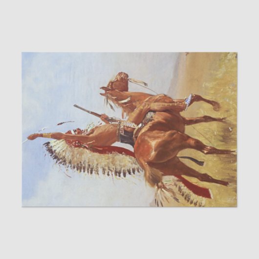 “Trotser” Westerse kunst van Frederic Remington Tissuepapier (Voorkant)