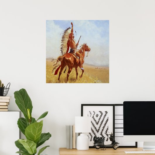 “Trotsering” Westerse kunst van Frederic Remington Poster (Thuiskantoor)